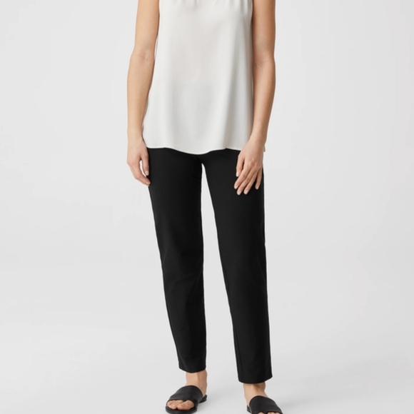 Eileen Fisher System Washable Stretch Crepe Slim Pants - Picture 1 of 7